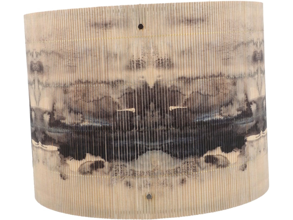 Tambor Grande Rústico De Bambú Natural Estampado Con Tinta, Compatible Con Lámparas De Mesa Colgantes.