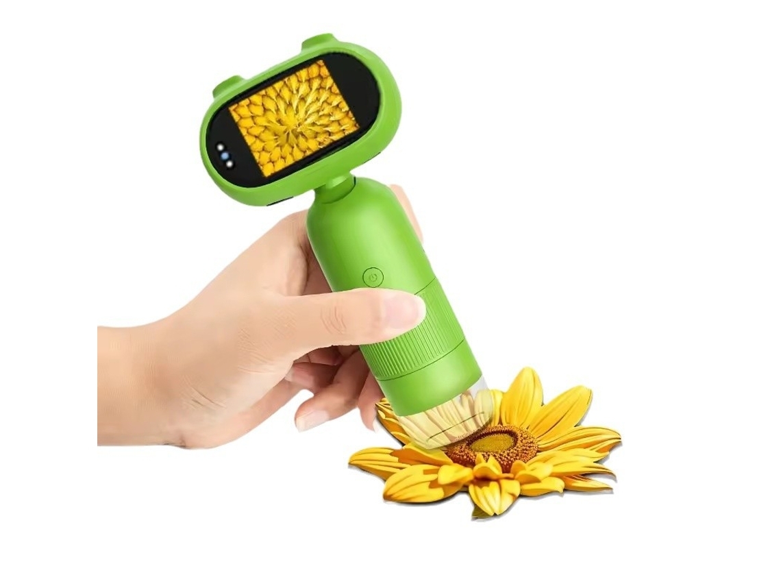 Microscopio Infantil, Miniscopio Portátil Para Niños, Pantalla De 2, Mini Microscopio Portátil De Bolsillo 1000x Gusshious