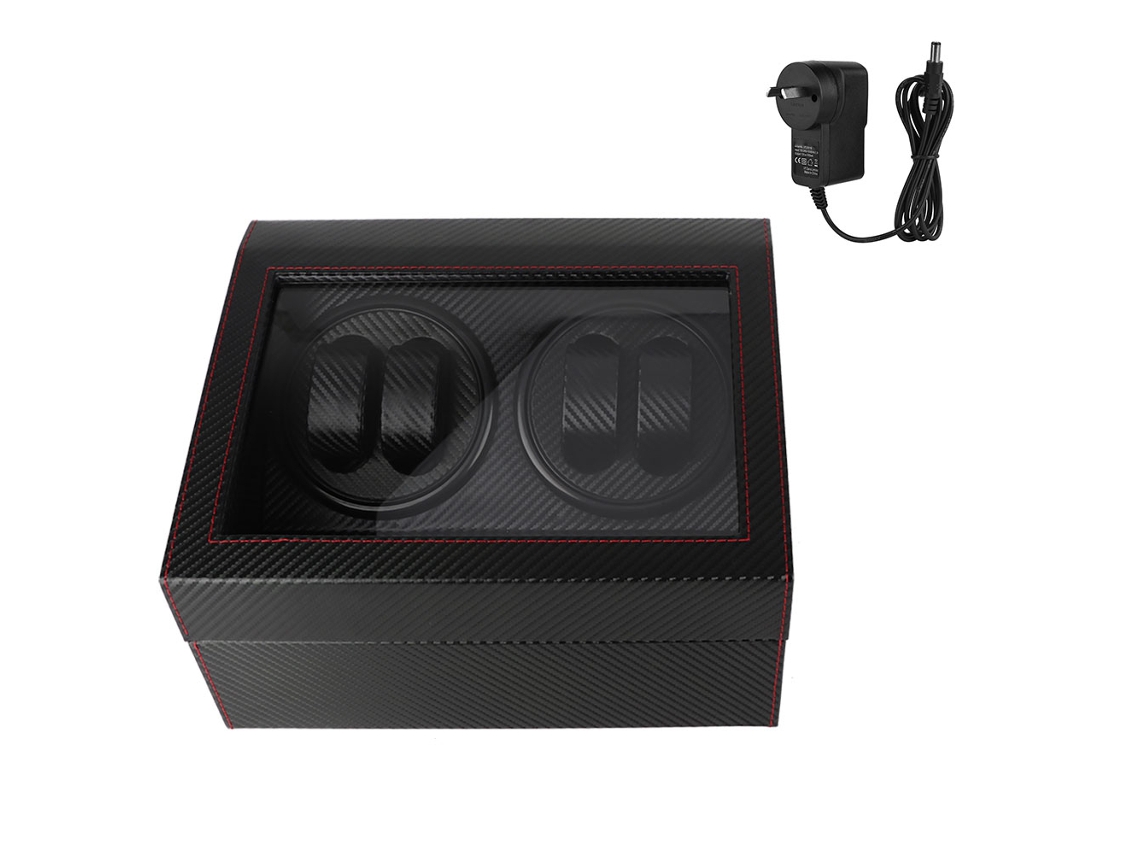 Caja de cuerda automática para relojes mecánicos, 2 cabezales, 46