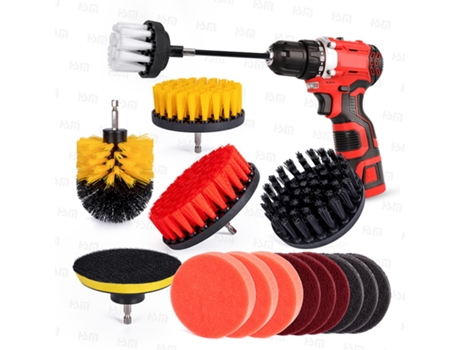 Kit de limpieza de brochas para taladro de 16 piezas (taladro no incluido)