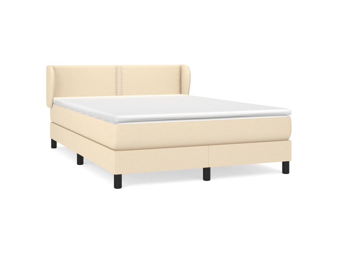 Maison Exclusive - Cama Box Spring Con Colchón Tela Color Crema 140x200 Cm