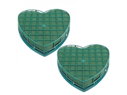 2026-soporte Floral Corazón Con Espuma Floral 2pcs Para Centros De Mesa Boda Fiesta Carro Hwc Verde