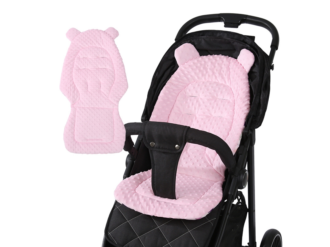 Cojín para cochecito de bebé, suave y de doble cara, apto para todas las estaciones (rosa)