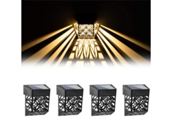 Paquete De 4 Luces Solares Para Vallas, Exteriores Impermeables Ip54, Jardines, Patios Y Escaleras.