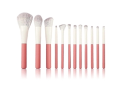 Para brochas de maquillaje, base premium, corrector, polvos, sombras de ojos, set de 12 brochas de maquillaje con estuche transparente, Rosewell Terracotta