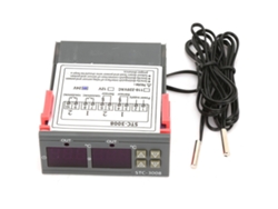 Termostato digital STC 3008 com tela dupla duas sondas NTC controle de temperatura DC24V S/MARCA