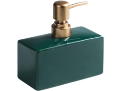 2026-dispensador De Jabón De Cerámica Verde Oscuro Con Bomba Dorada Mate, Rectangular Para Baño Y Cocina