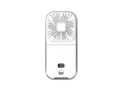 Ventilador Portátil (blanco) - Silencioso - Plegable - Velocidad Del Viento Ajustable - Con Pantalla Digital - Batería De 3000 Mah
