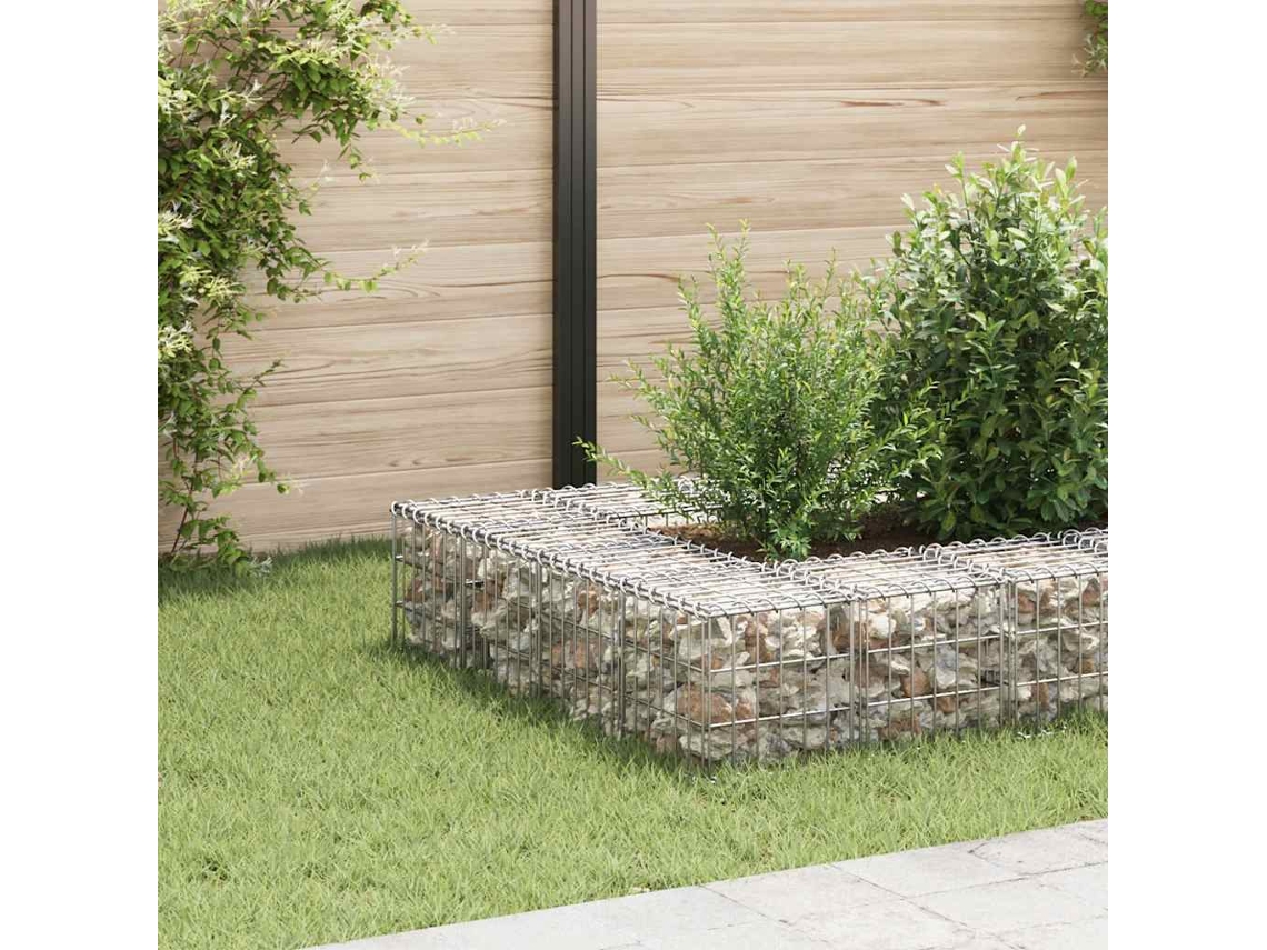 Sitio de construcción elevado | Jarrón de jardín | Cubo/Jardinera de gaviones de alambre de acero de 30 x 30 x 30 cm Wsd830857 Lovely Home