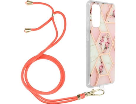 Funda Samsung Galaxy S20 FE AVIZAR Geométrico con Correa (Rosa)