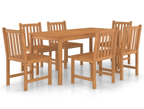 Conjunto 7 Conjunto de comedor de jardín VIDAXL madera maciza de teca