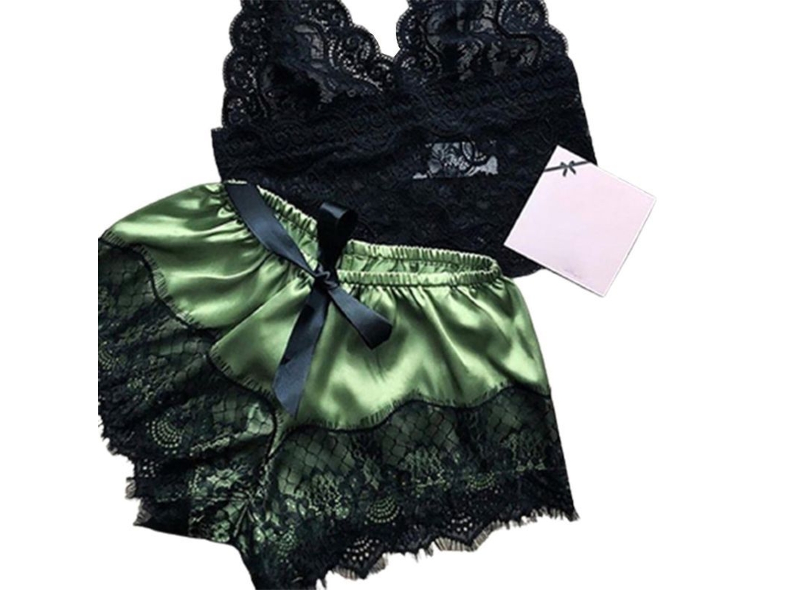 2026-conjunto De Pijama Sexy De Encaje Para Mujer Con Top Tubo Ultradelgado Y Shorts, Ropa De Dormir Y Descanso En Casa