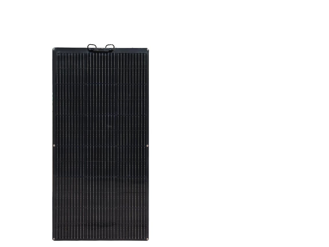 Panel solar, diseño semiflexible, potencia de salida de 150 W, 19,8 V, 150 W, negro.
