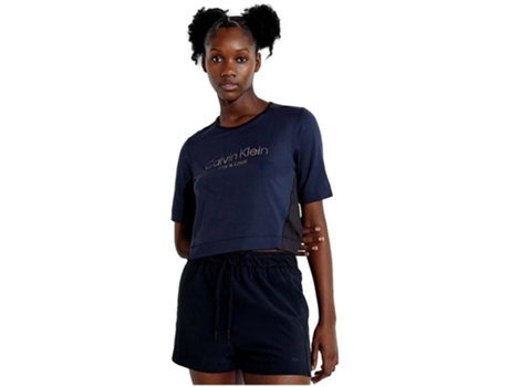 Camiseta de Mujer CALVIN KLEIN Corta Woss Boxy Azul (M)