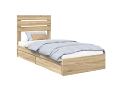 Maison Exclusive - Cama Con Almacenamiento Con Cabecera Roble Sonoma 100 X 200 Cm