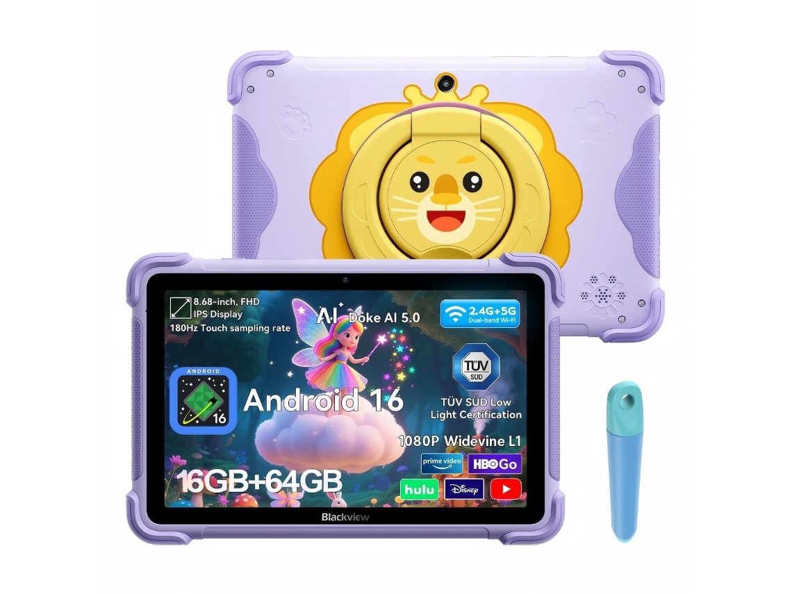 Tableta Blackview Link 1 para niños (8,68'' - 12 GB - 64 GB - Morado)