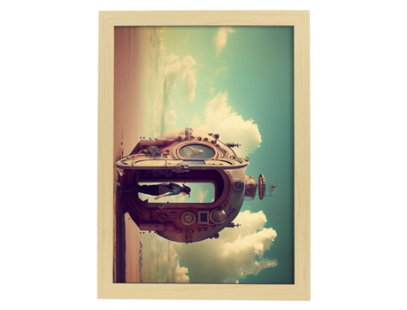 NACNIC Poster Fuera De Servicio En Estilo Surrealismo Cinematográfico Ilustraciones Y Grabados De Historieta Abstracta Y Artística A4 Marcos Negros