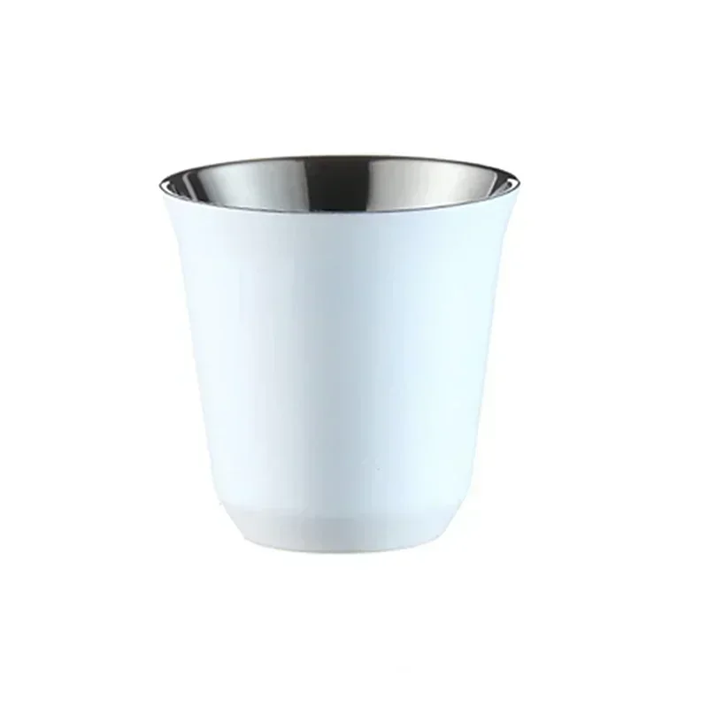(250ml, Branca) Xícara De Café Expresso Para Camping Ao Ar Livre, Feita Em Aço Inoxidável 304 Espesso Com Parede Dupla E Isolamento Térmico.