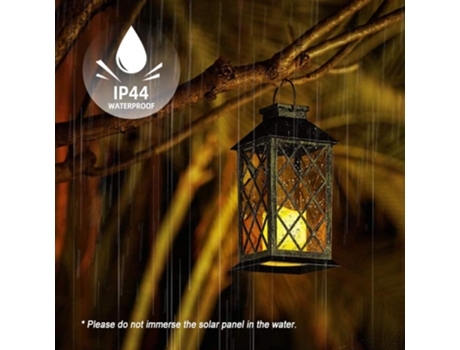 Farol solar para jardín al aire libre, farol colgante LED, farol de vela sin llama brillante con decoración de iluminación de farol de energía Sola...