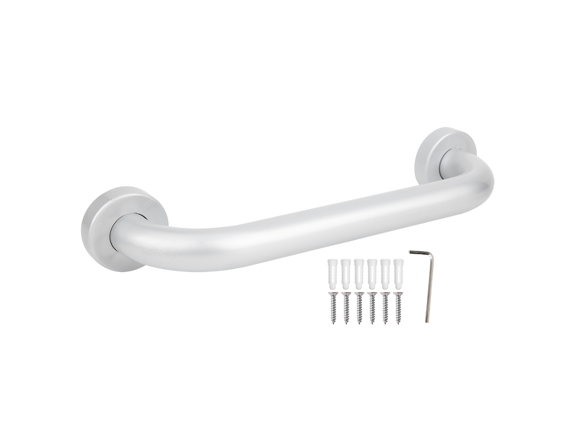 Agarre de seguridad de aluminio para pared, espacio blanco, para baño de hotel