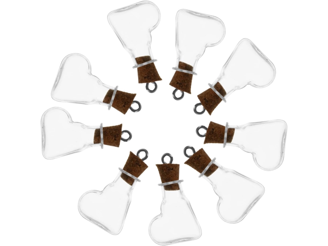 Juego de 30 botellas de vidrio con tapón de corcho en forma de corazón, aptas para Gokoco