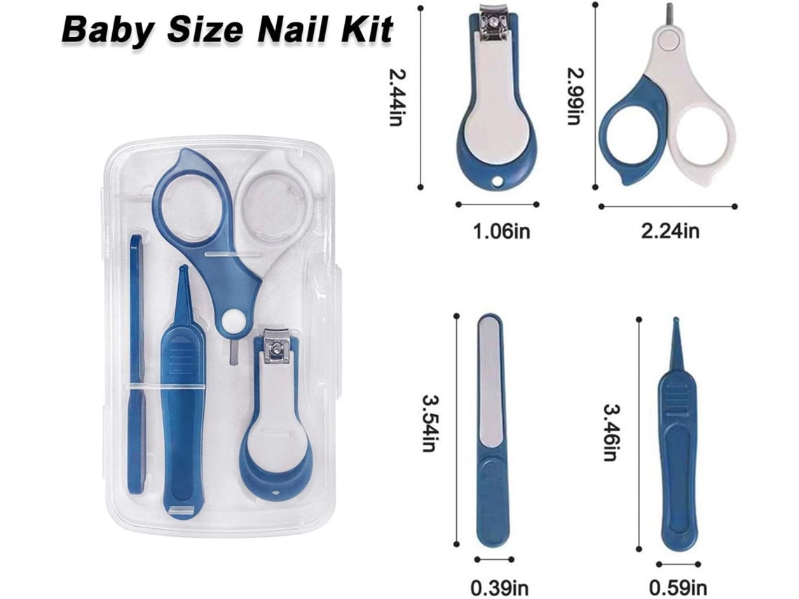 Set Tijeras Uñas Bebé Azul Gris AURUM