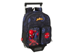 Mochila escolar con ruedas Spider Man Attack (poliéster 300D negro)