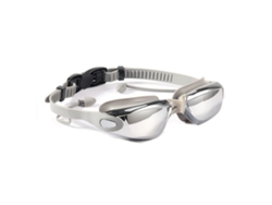 Gafas de natación para adultos con lentes de silicona impermeables y antivaho con revestimiento metálico.