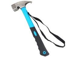 Martillo De Camping Multifunción Acero Alto Carbono Con Retirador De Clavos Y Mango Pvc Azul