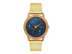 Reloj De Pulsera Unisex De Cuarzo Con Correa De Malla Redonda Zhoulianfa (oro)