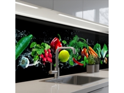 Paneles protectores antisalpicaduras para cocina de verduras - Negro 250x60 cm
