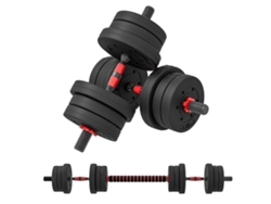 Juego de mancuernas ajustables 2 en 1 de 20 kg con barras incluidas - Fitness