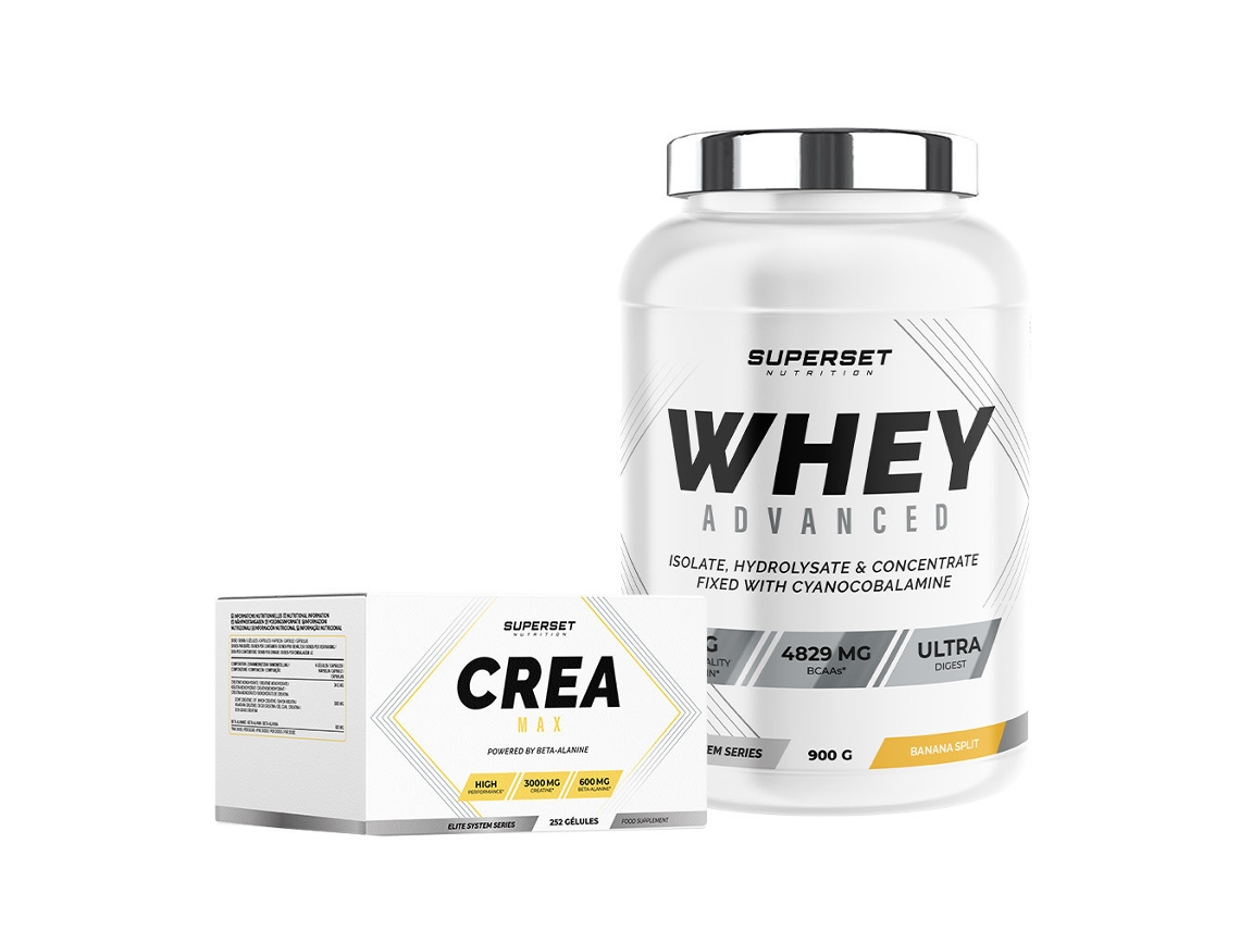 Programa Prémio De Muscle Sec Avancé 100 Whey Proteine Advanced 900g Banana Split Créa Max Superset Nutrition