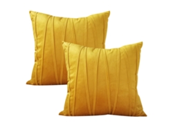 Juego De 2 Fundas De Almohada Decorativas Azul Marino, 45 X 45 Cm