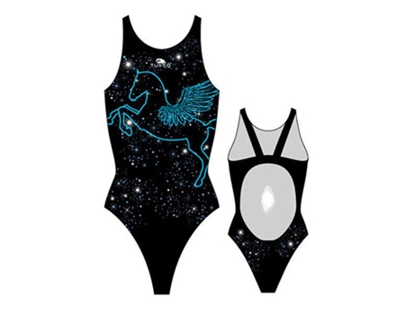 Traje de baño para Mujer TURBO Pegaso Pro Resist Negro para Natacion (9 - 10 Años)