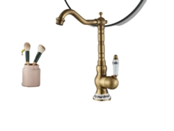 Grifo para lavabo, acabado en latón antiguo, funcionamiento monomando, alta calidad OEM