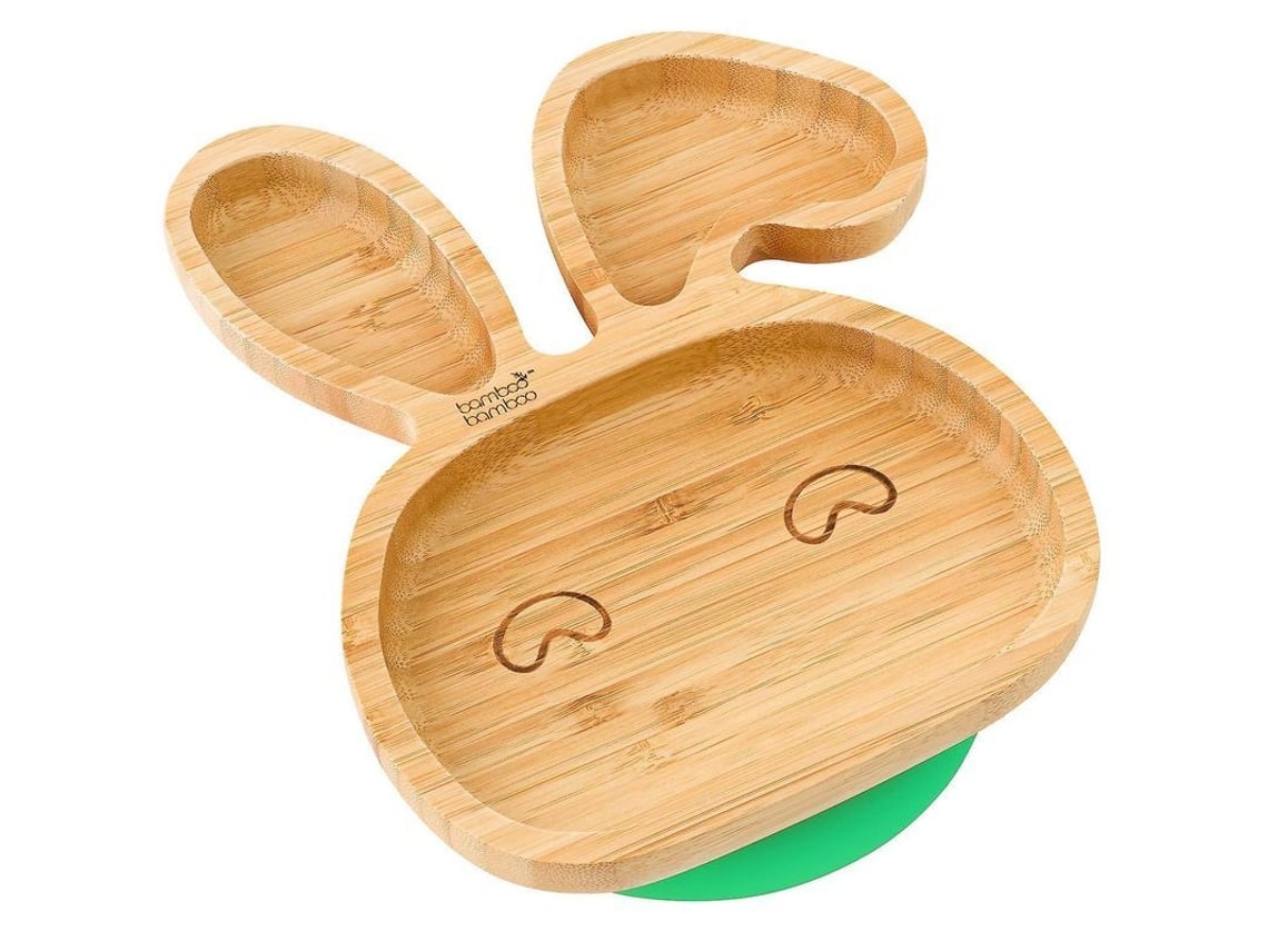 Plato De Bambú Para Bebés Y Niños Pequeños Con Agarre Antiderrame, Plato De Alimentación Fijo