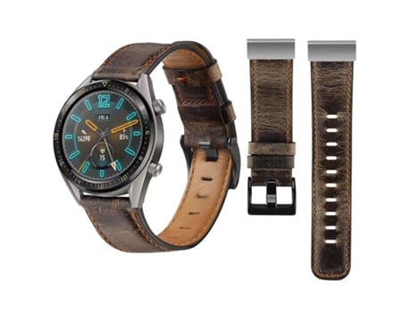 Correa Clásica Vintage Eco Cuero Garmin Tactix 7 Pro Ballistics Edition Café VEANXIN