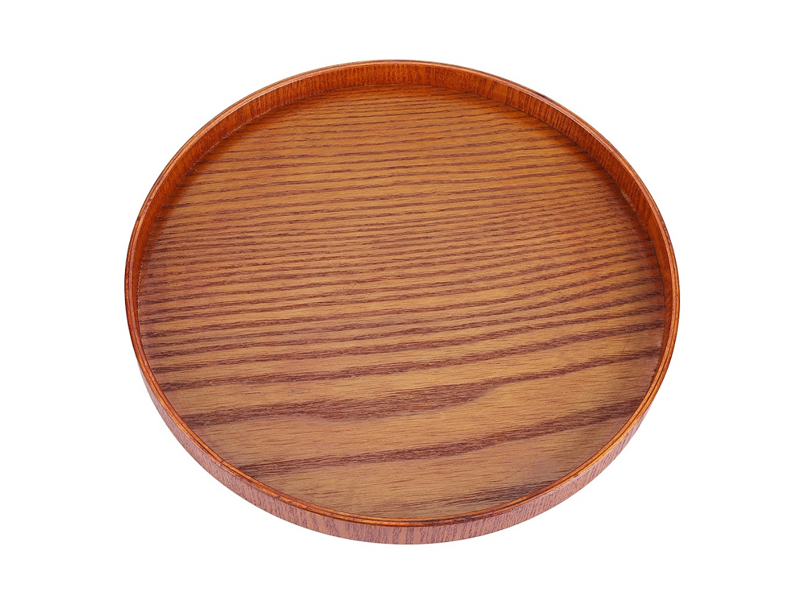 HYMNORA Elegante bandeja de madera maciza para servir. Su base antideslizante garantiza estabilidad al transportar vasos y botellas.