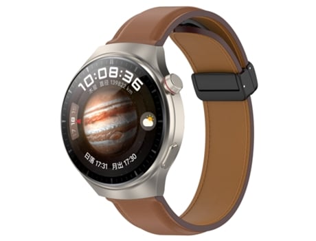 Correa de reloj inteligente para Huawei Watch 4 / Watch 4 Pro Hebilla plegable de cuero genuino (marrón)