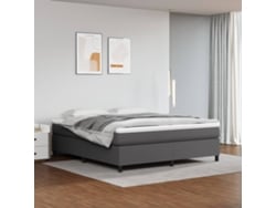 Estructura De Cama Sin Colchón Cuero Sintético Gris 180x200 Cm