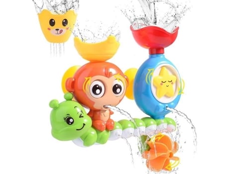 Juguete de baño, juguete para bañera, estación de agua en cascada con fuente apilable, juguete de baño para regalo de bebé y niño