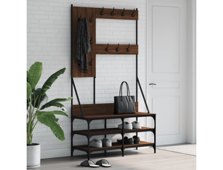 Perchero con zapatero roble marrón VIDAXL (100x40x184 cm)