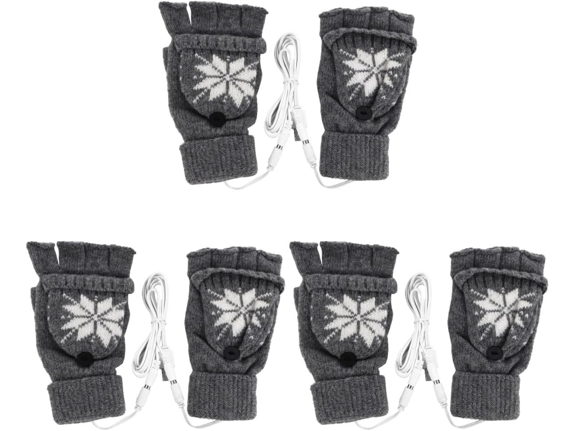3 pares de guantes de punto sin dedos para uso en exteriores