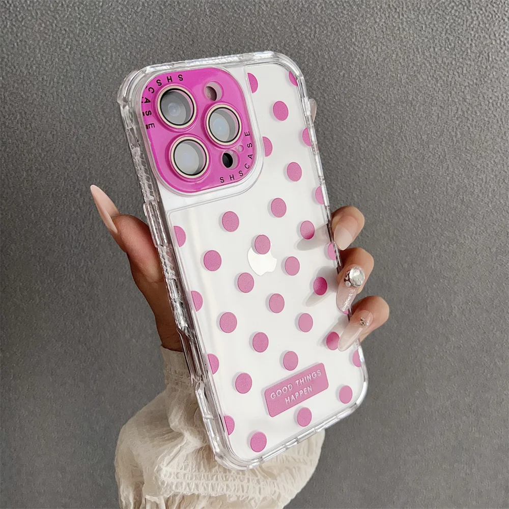 (iphone 14, Rojo Rosa) Funda Protectora Transparente De Tpu A Prueba De Golpes, Compatible Con Iphone, Protección Ultrafina