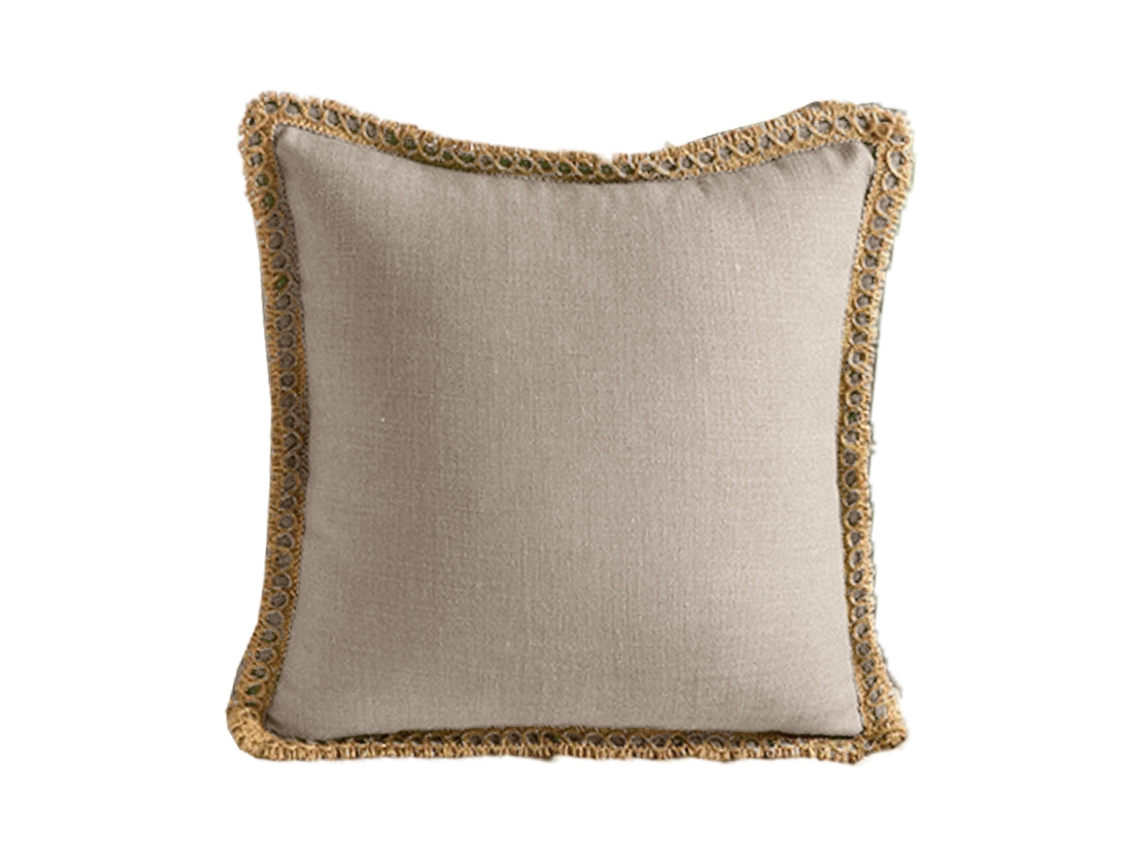 1 Funda De Almohada Rústica De Lino Y Yute, 45 X 45 Cm