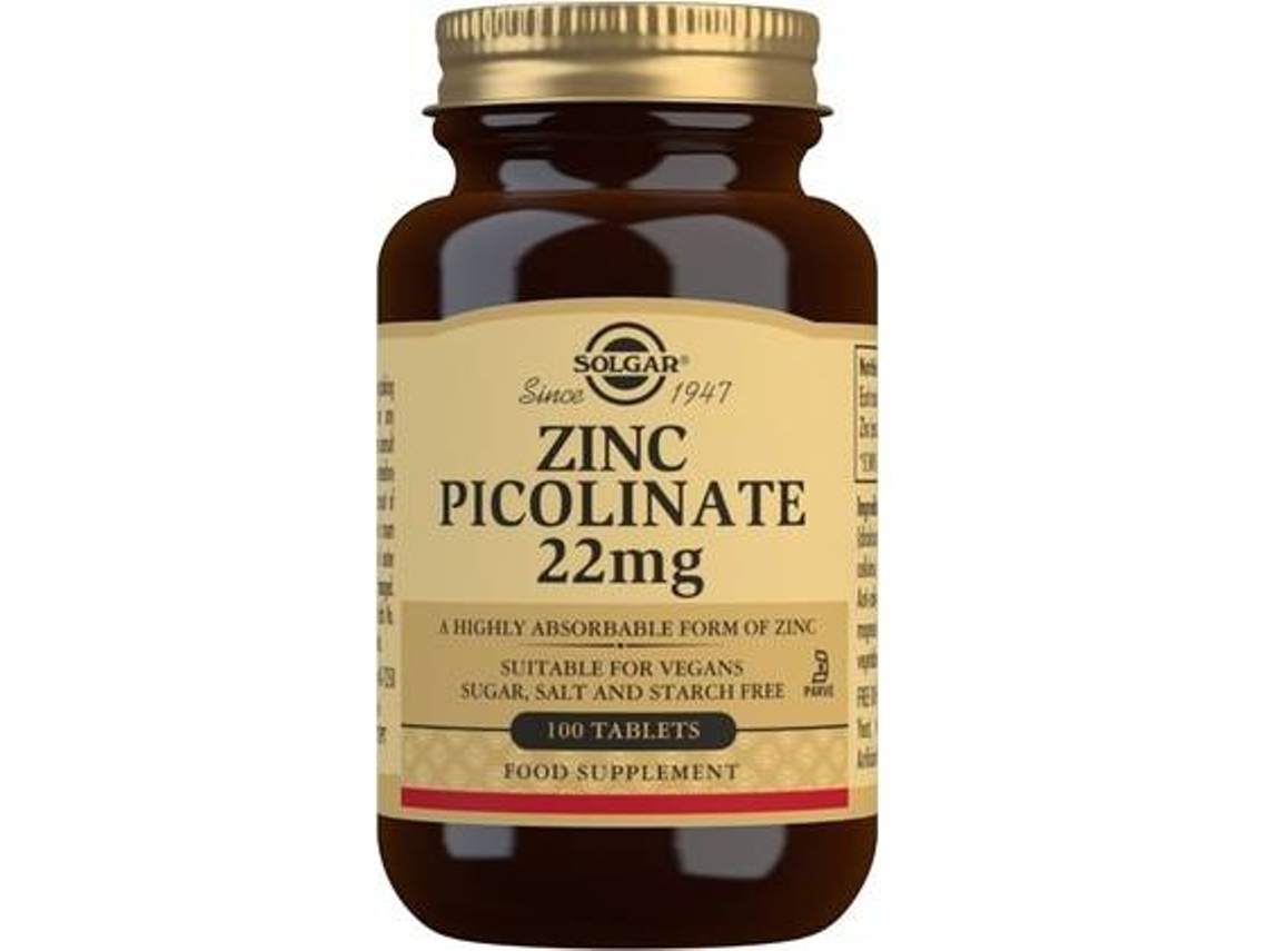 Complemento Alimentar SOLGAR Zinco Picolinato (100 comprimidos de 22mg)
