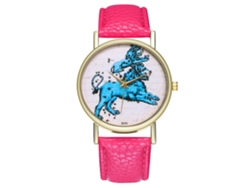 Reloj Casual De Moda Unisex Zhoulianfa Con Correa De Cuero Y Cuarzo Rosa Rojizo.