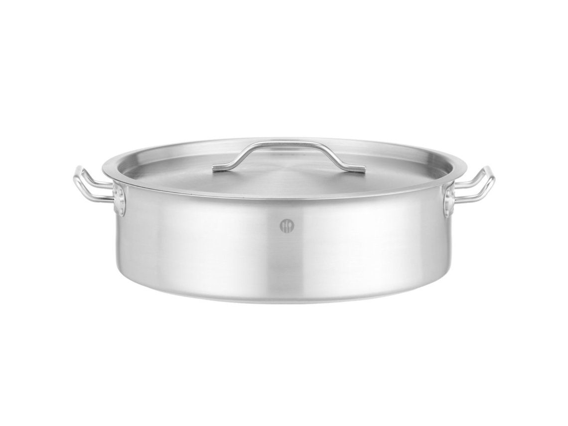 Olla baja con tapa, línea económica, 15,8 L, diámetro 380 x 139 mm, HENDI