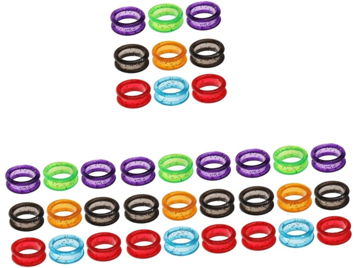 Anillos De Silicona Para Dedos (36 Piezas) Para Mayor Comodidad Al Usar Tijeras, Peluquería Y Cuidado Personal.